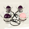 Danish Iron Candle Holder/Advent Wreath that includes 4 glass cups; Purple & Pink Candles not included