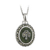 Shamrock Pendant Sterling w/ Connemara Marble