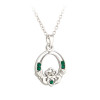 Claddagh Necklace with Crystals on 18 Inch Chain