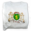 White Sweatshirt Personalized with Irish Family Coat of Arms