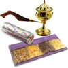 Home incense kit with brass charcoal burner