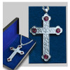 Silver 4"x2-1/2" Pectoral Cross with Amethyst