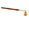 Brass Candle Snuffer with Carved Wood Handle