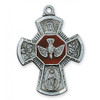 4Way Medal Red Enamel on Pewter 24IN Chain