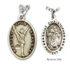 Cheerleading St Christopher Necklace Female on 18" Chain