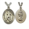 Skateboarding St. Christopher Necklace Male 24" Chain