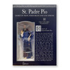 Box front of the Padre Pio Statue and prayer card