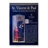 Box front of the  St Vincent de Paul Statue and Prayer card