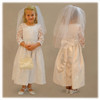 Giselle Communion Dress on model showing front and back