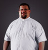 Hurley's Black SS Ample Cut Tab Clergy Shirt in white