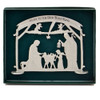 Metal Holy Family Scene shown in green packaging