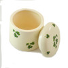 Shamrock Porcelain Trinket Box pictured with the lid off