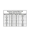 222 Big & Tall LS Tab Collar Shirt size chart
