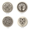 Round Celtic Pendants - 4 individual designs: Celtic cross, Tree of Life, Knotwork & Heart