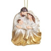 Unique Holy Family Ornament with White and Gold Ombre