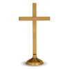 K481 24" Solid Brass Altar Cross w/ Round Base