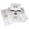 3021 Jerusalem Cross Linen Set with Lace Edging