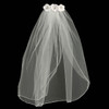 3 Flower Communion Veil with Comb