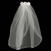 3 Flower Communion Veil with Comb