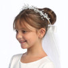 Side view of the Crystal Flower Crown Veil