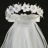 Front Detail Photo of the Floral Wreath First Communion Veil