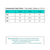 Size Chart for the Extended Sizes Brigid Communion Dress