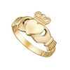 14KT Gold Claddagh Ring for Women - handmade in Ireland