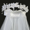 Front of the Organza Flower Wreath Veil