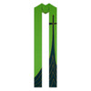 5132 Green Overlay Stole in Dupion