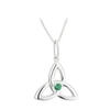 Green Crystal & Sterling Trinity Pendant