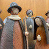 Detail Photo of the texture and wood look of this 11 PC Wood Look Nativity Set