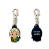 Detail Photo of the St. Brigid Tiny Saint Keychain front and back