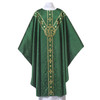 101-0930 JHS Chasuble in Tudor Rose Damask Green