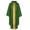 MDS 075 Chasuble with Gold Jacquard Banding Green with Collar