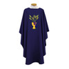 873 Chasuble with Chalice, Wheat & Grapes Design Violet