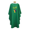 873 Chasuble with Chalice, Wheat & Grapes Design Kelly