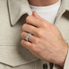 Men's Trinity Knot Wedding Band Sterling shown on model