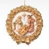 Gold Wreath Holy Family Ornament