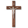 11 IN Walnut Crucifix with silverplated corpus