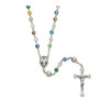 Silver tone Crystal Rosary Necklace