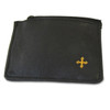 4X3 Sheepskin Rosary Case with Zipper and Brass Cross