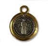 Saint Benedict medal inside the Saint Benedict Soy Candle