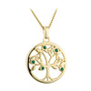 Tree of Life Pendant with Green Crystals