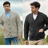 Oatmeal and Charcoal Men's Irish Aran Cardigan Sweaters