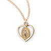 16kt Gold Miraculous Pendant on gold plated 18" curb chain