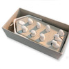 Inside the box of the tiny Porcelain Nativity Set