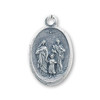 1"H Spanish Holy Family Oxidized Medal