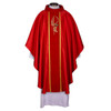 YC778 Eucharistic Jacquard Chasuble Red