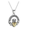 Celtic Knot Connemara Claddagh Pendant on 18" chain