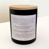 Back label of the Saint Nicholas Soy Candle with Medal